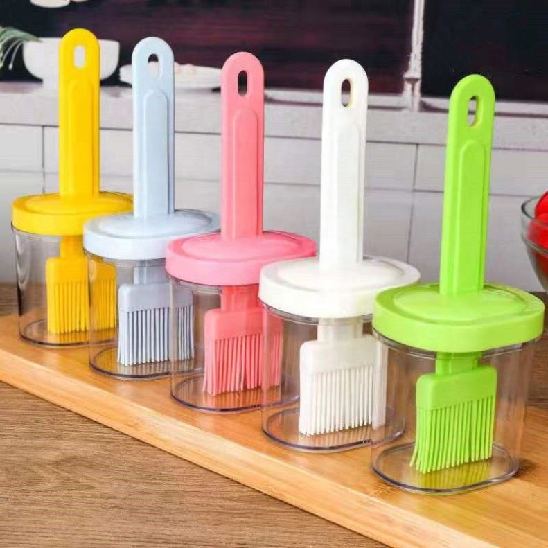 2-in-1 Silicone Basting Brush with Oil Container - Multipurpose Cooking Tool