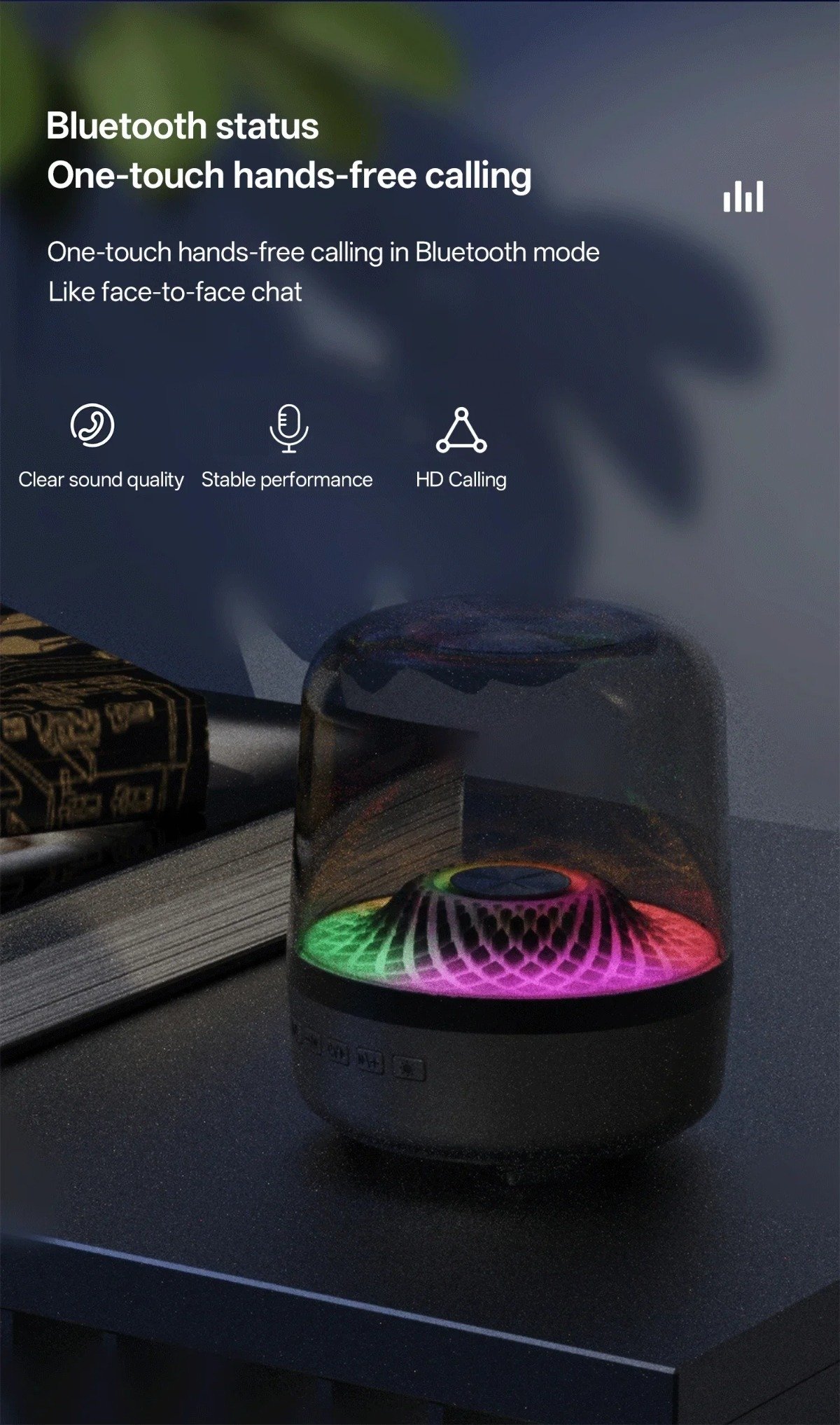 Futuristic Transparent Bluetooth Speaker with Panoramic Sound & RGB Lights - Image 17