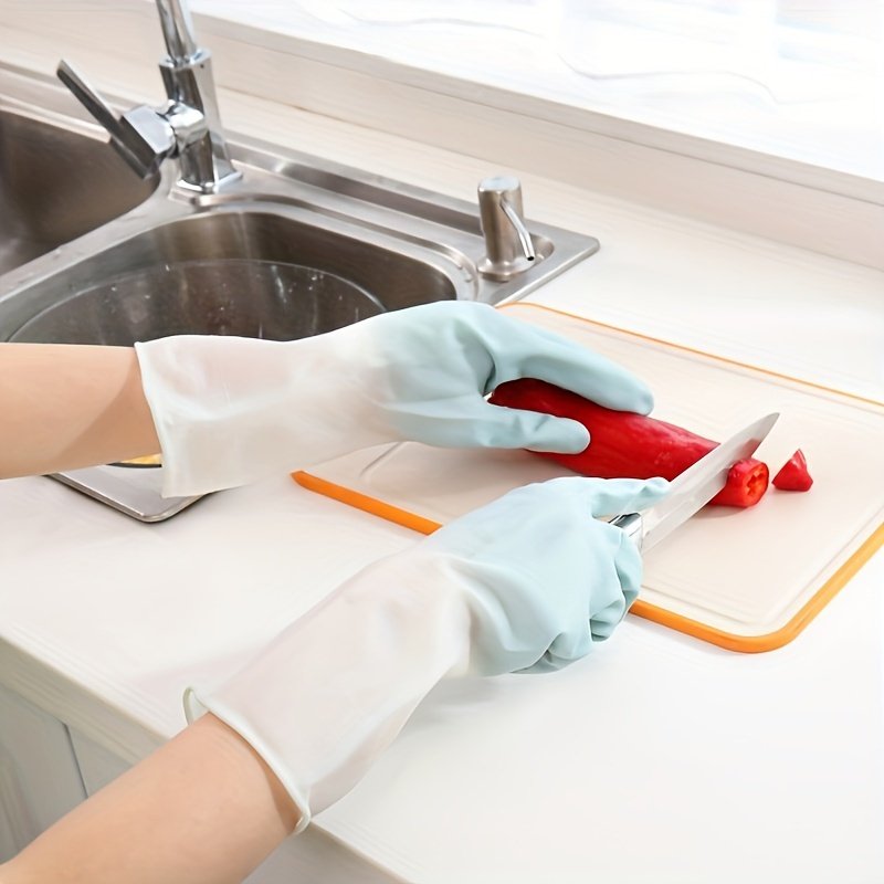 Premium 1 Pair Rubber Cleaning Gloves - Waterproof & Durable