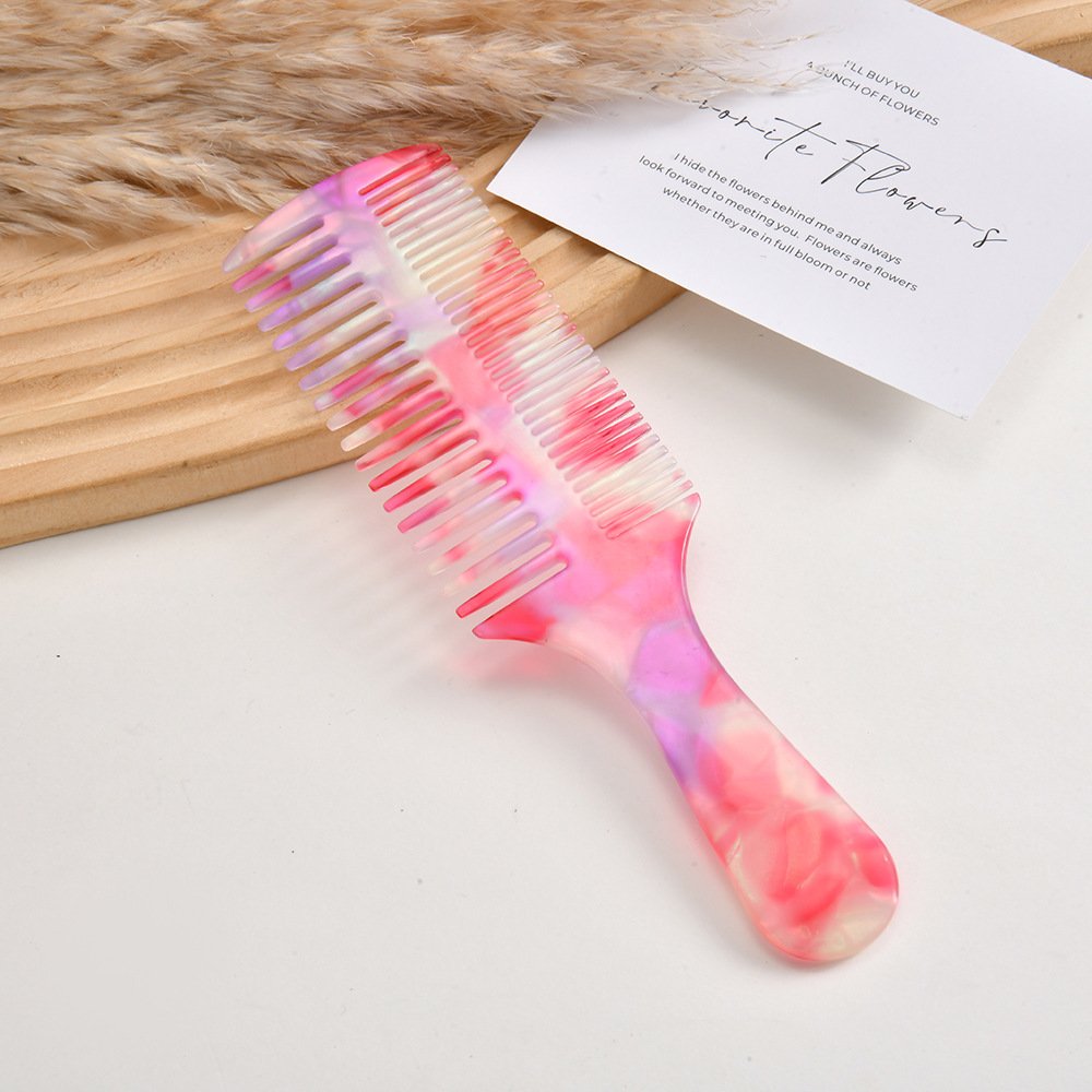 Luxury Marble Acetate Hair Comb – Colorful Double-Sided Irregular Fashion Comb for Detangling & Styling - Image 5