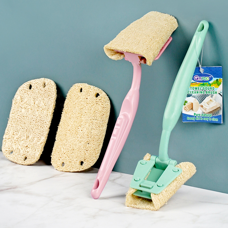Natural Loofah Brush with Long Handle - Eco-Friendly Cleaning - Image 3