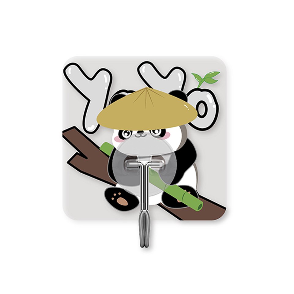 Creative Cute Panda Self-Adhesive Wall Hooks – Multi-Purpose Animal Decorative Hanger for Keys, Bags, and Towels