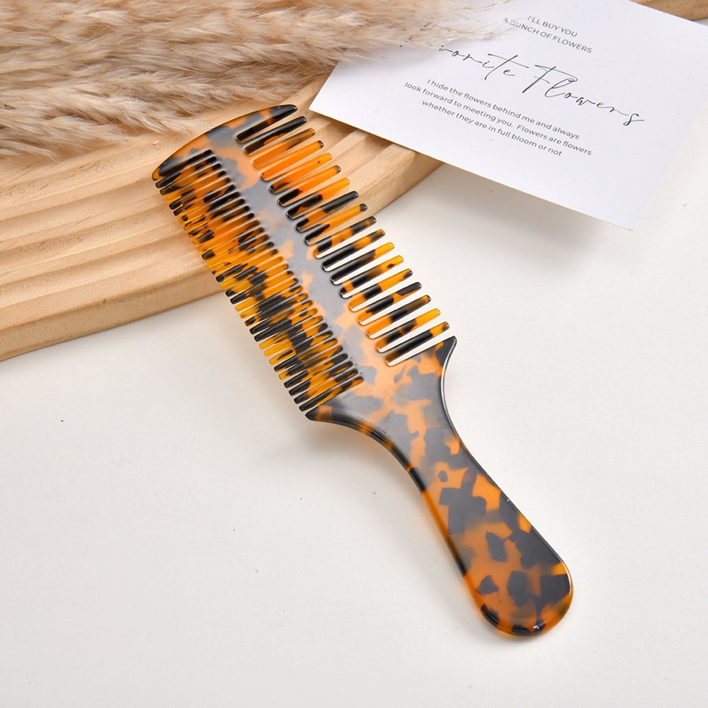 Luxury Marble Acetate Hair Comb – Colorful Double-Sided Irregular Fashion Comb for Detangling & Styling - Image 3
