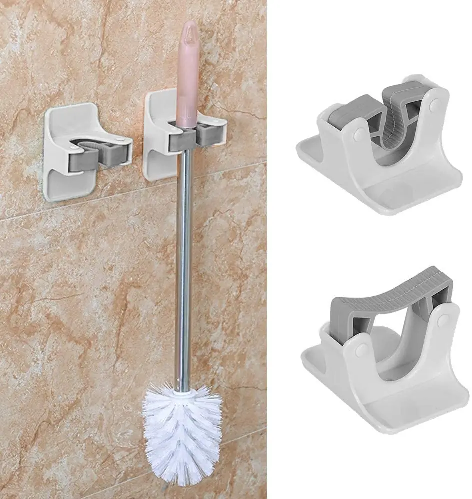 Self-Adhesive Wall Mounted Mop & Broom Holder – Heavy Duty Waterproof Storage Hook for Kitchen, Bathroom, and Garden