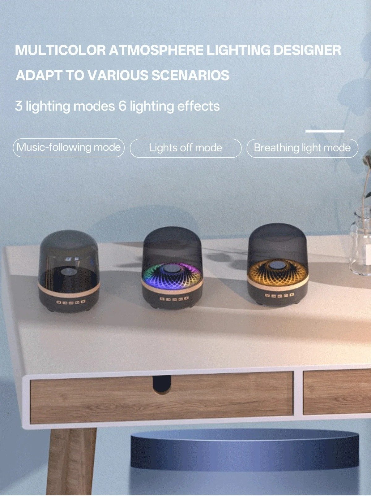 Futuristic Transparent Bluetooth Speaker with Panoramic Sound & RGB Lights - Image 10