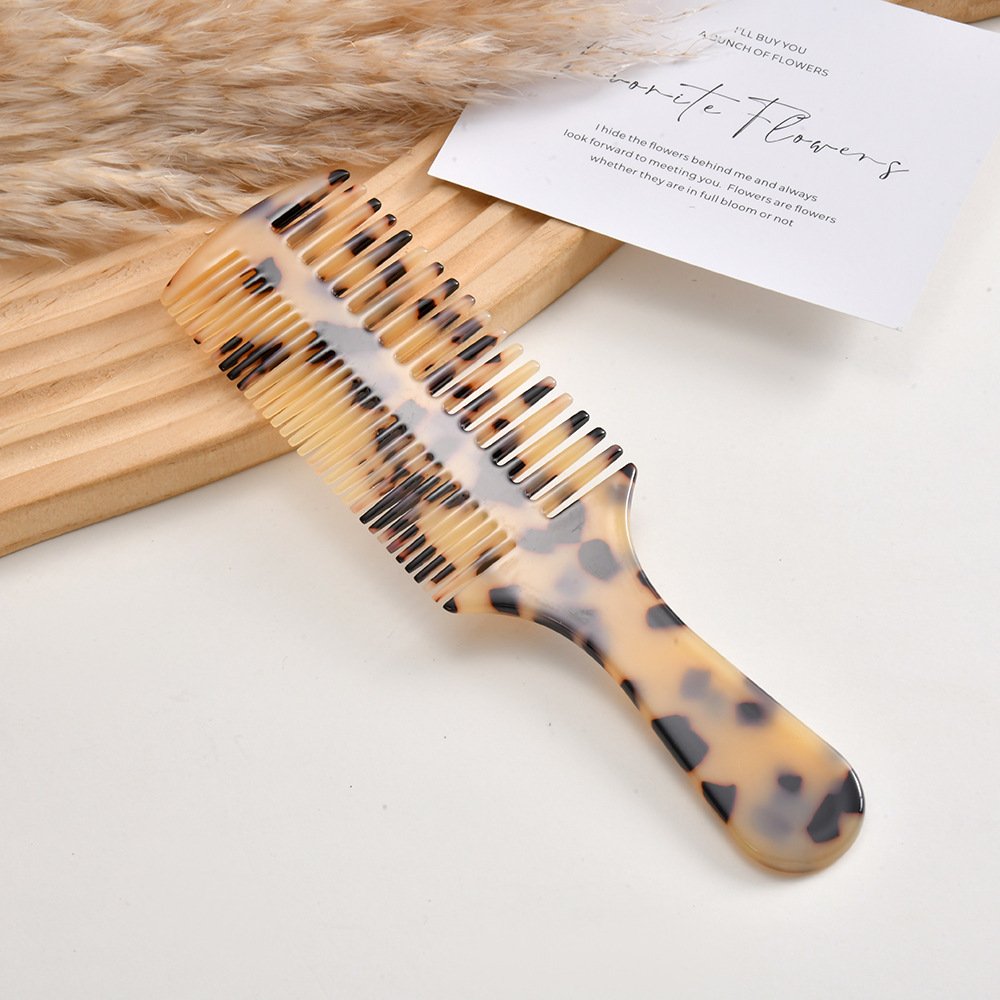 Luxury Marble Acetate Hair Comb – Colorful Double-Sided Irregular Fashion Comb for Detangling & Styling - Image 2