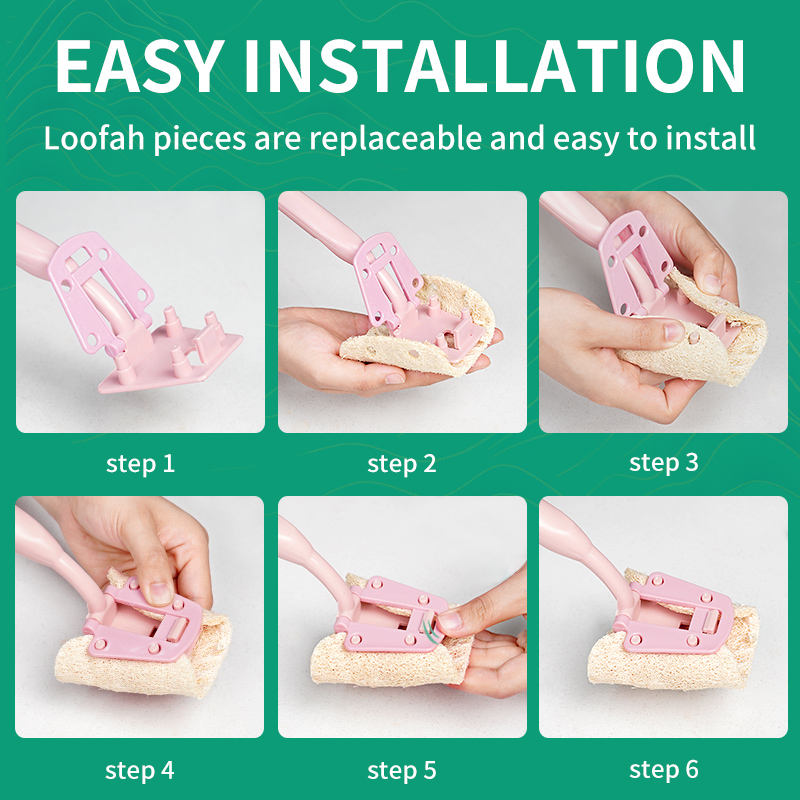 Natural Loofah Brush with Long Handle - Eco-Friendly Cleaning - Image 5