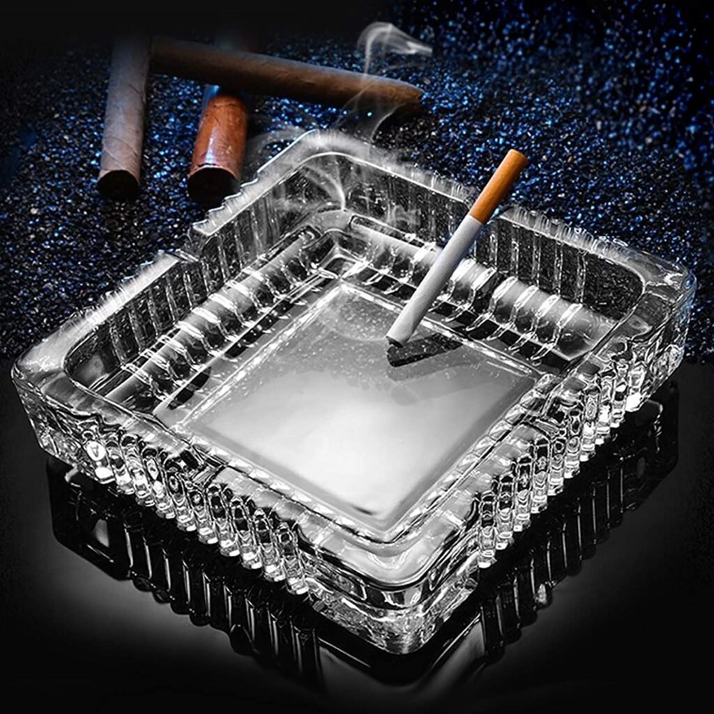 Classic 10x10 cm Large Glass Ashtray - Durable & Creative Design