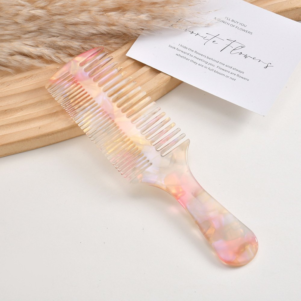 Luxury Marble Acetate Hair Comb – Colorful Double-Sided Irregular Fashion Comb for Detangling & Styling - Image 4
