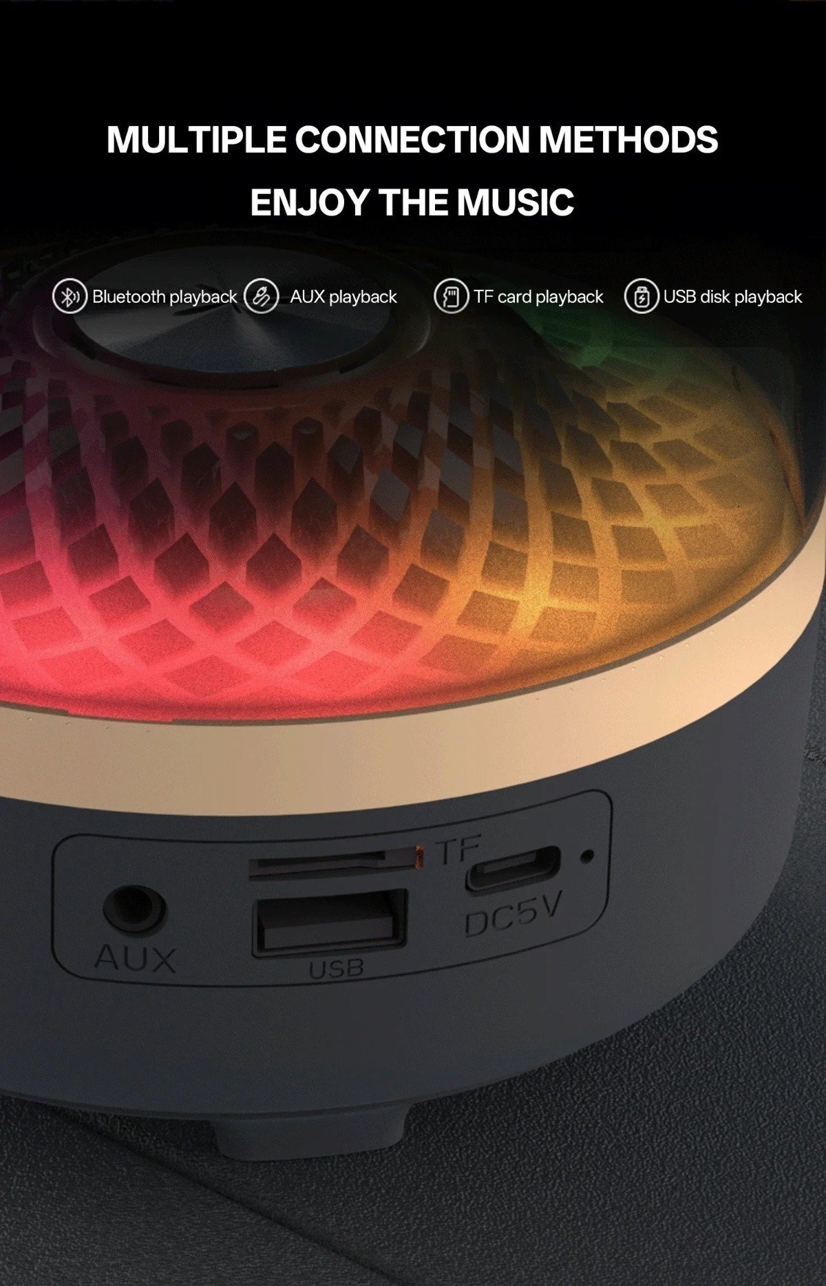 Futuristic Transparent Bluetooth Speaker with Panoramic Sound & RGB Lights - Image 12