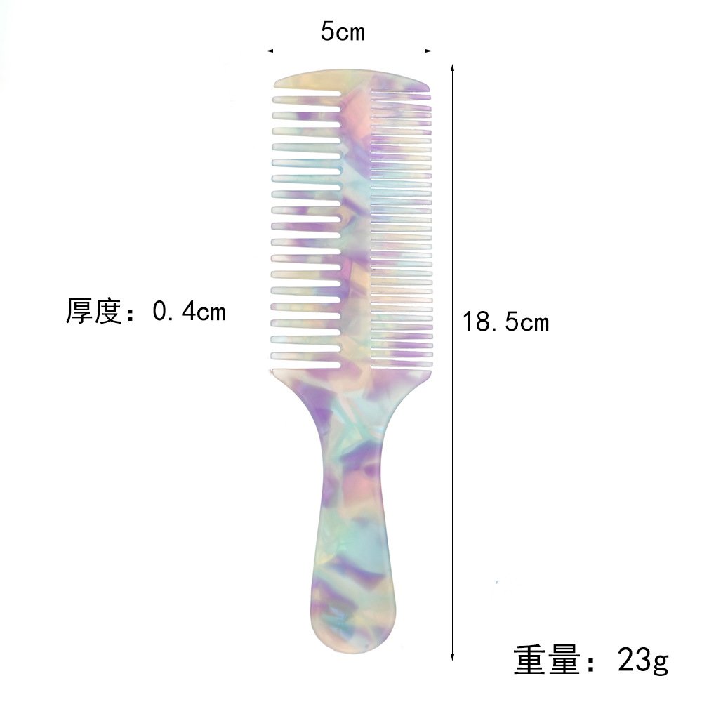 Luxury Marble Acetate Hair Comb – Colorful Double-Sided Irregular Fashion Comb for Detangling & Styling - Image 6