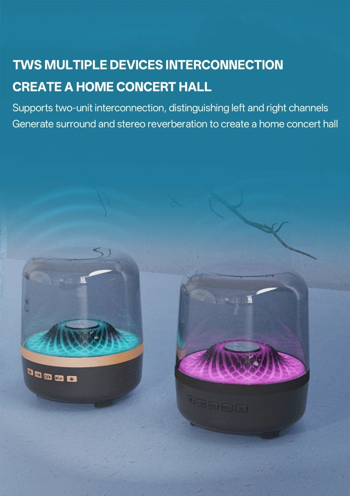 Futuristic Transparent Bluetooth Speaker with Panoramic Sound & RGB Lights - Image 14