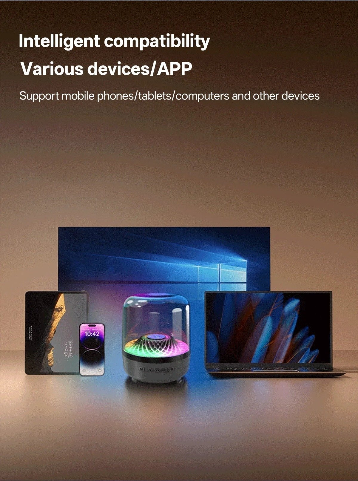 Futuristic Transparent Bluetooth Speaker with Panoramic Sound & RGB Lights - Image 15